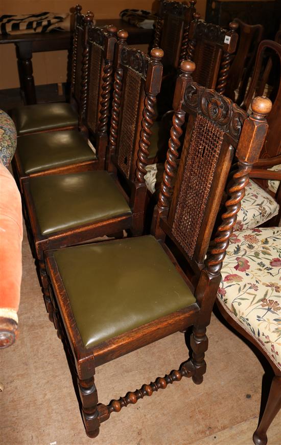 Set 6 oak Carolean style chair (5 + 1)